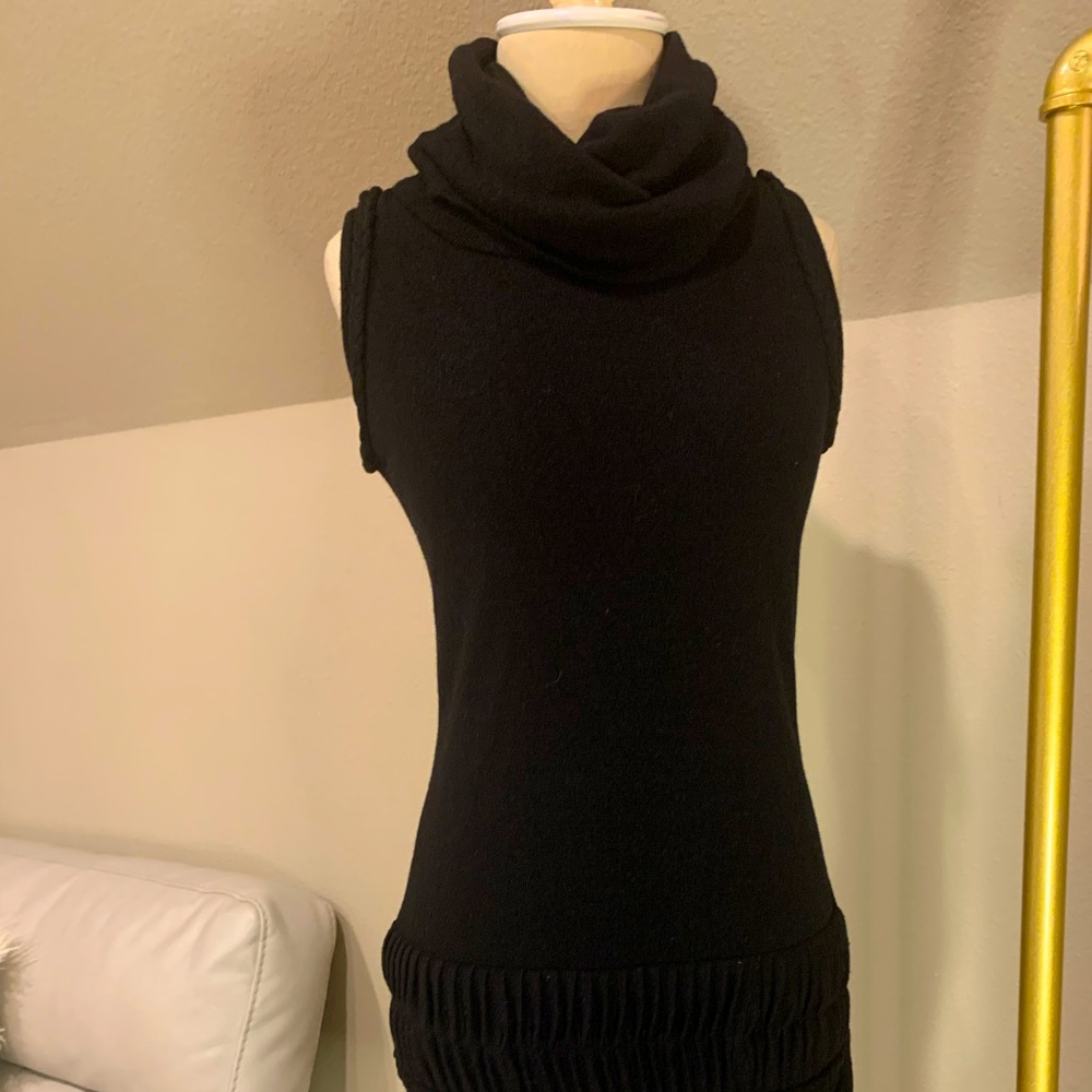 Women’s fitted black sweater dress